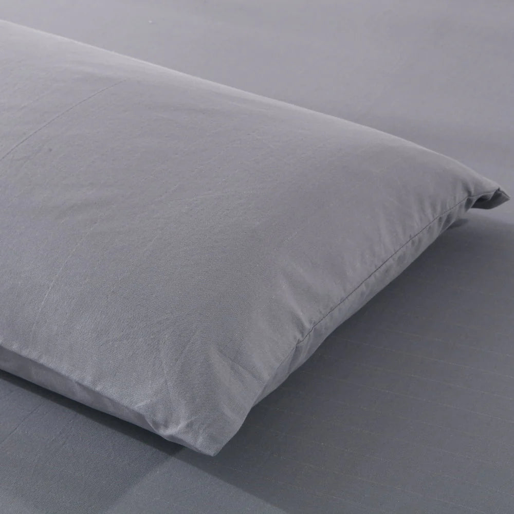 Close-up of the Tala grounding sheet and matching pillowcase showcasing the smooth, silver-threaded fabric designed for full-body earthing benefits during sleep.